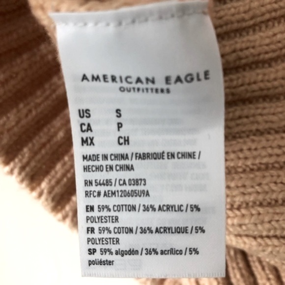 AE Colorblock Crewneck Sweater Soft Cozy Pastel Pink Coral Beige Knit Size S - Picture 11 of 12